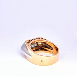 Bague tank en or rose et diamants - Castafiore