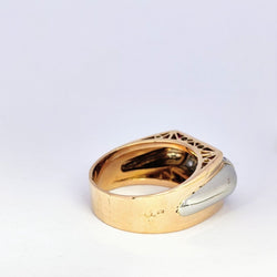 Bague tank en or rose et diamants - Castafiore