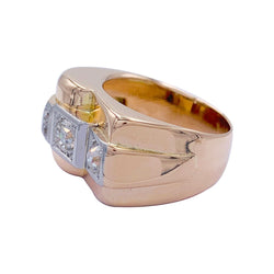 Bague Tank en or rose, platine, diamants - Castafiore