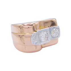 Bague Tank en or rose, platine, diamants - Castafiore
