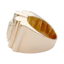 Bague Tank en or rose, platine, diamants et rubis - Castafiore