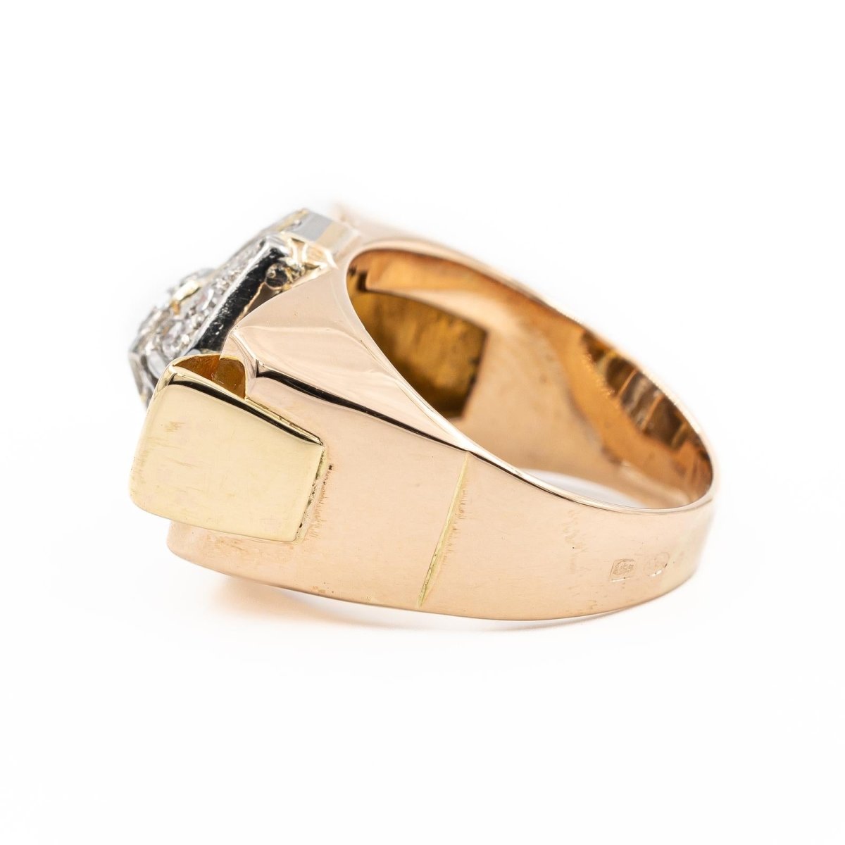 Bague Tank en or rose, platine et diamants - Castafiore