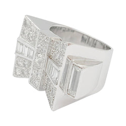Bague Tank en platine et diamants - Castafiore