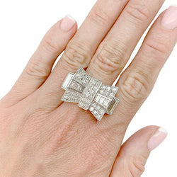 Bague Tank en platine et diamants - Castafiore
