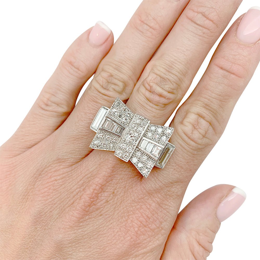 Bague Tank en platine et diamants - Castafiore