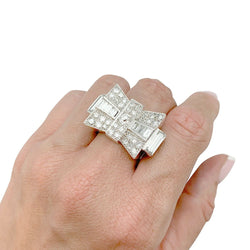 Bague Tank en platine et diamants - Castafiore