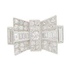 Bague Tank en platine et diamants - Castafiore