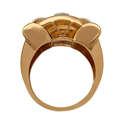 Bague tank or rose, blanc et diamants - Castafiore