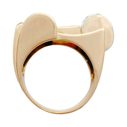 Bague Tank or rose, platine, saphirs, diamants - Castafiore