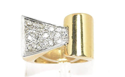 Bague Tank platine et diamant 1950 - Castafiore