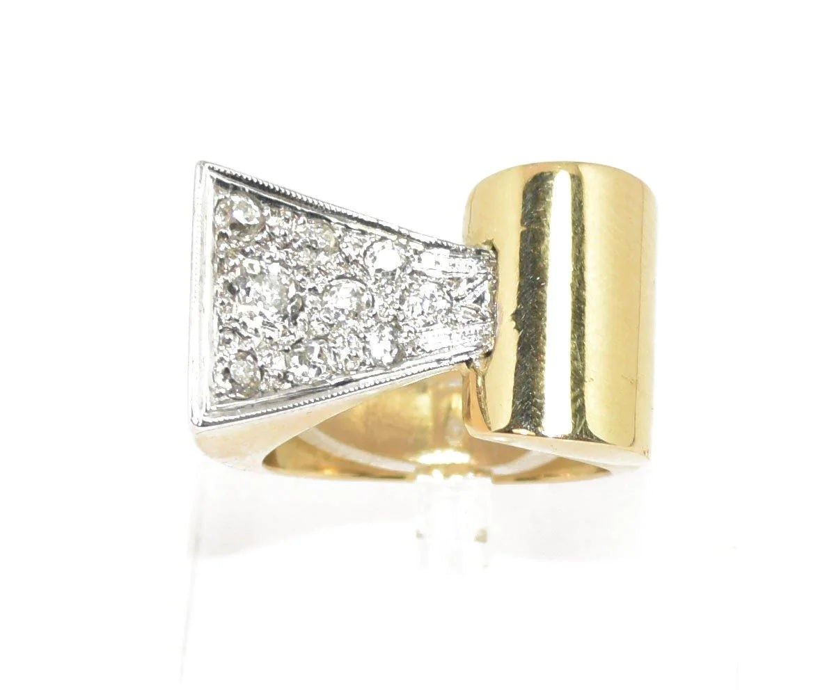 Bague Tank platine et diamant 1950 - Castafiore