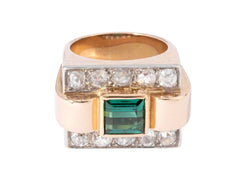 Bague Tank Tourmaline verte - Castafiore