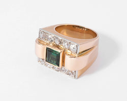 Bague Tank Tourmaline verte - Castafiore