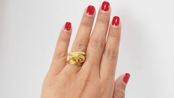 Bague tête de bélier en or jaune et rubis - Castafiore