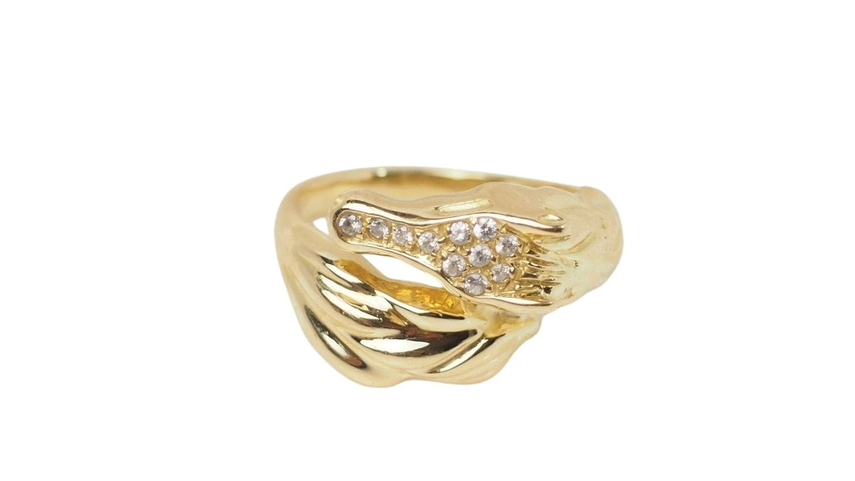 Bague T te de cheval en or jaune et diamants Castafiore