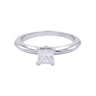 Bague TIFFANY & CO. en platine, diamant taille princesse - Castafiore