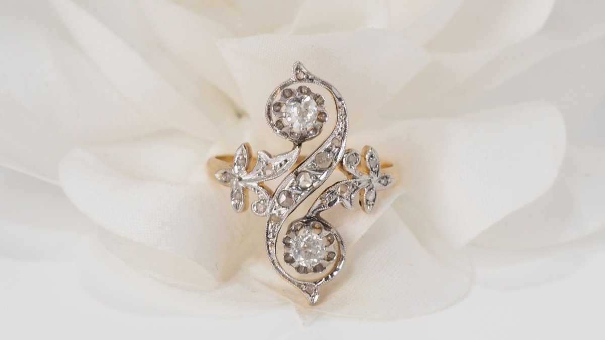 Bague Toi Et Moi En Or Bicolore Et Diamants - Castafiore