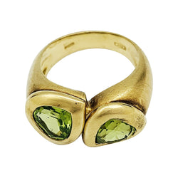 Bague toi et moi en or jaune et péridots - Castafiore