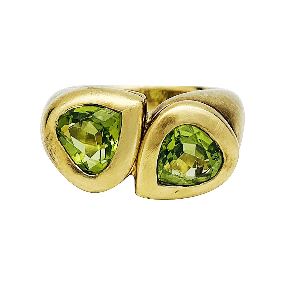 Bague toi et moi en or jaune et péridots - Castafiore