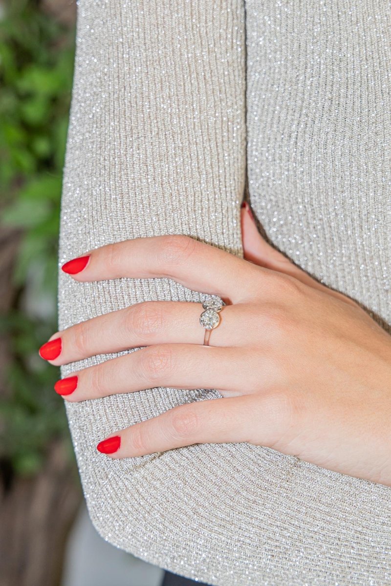 Bague Toi et Moi en platine et diamant - Castafiore