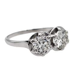 Bague Toi et Moi en platine et diamant - Castafiore