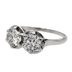 Bague Toi et Moi en platine et diamant - Castafiore