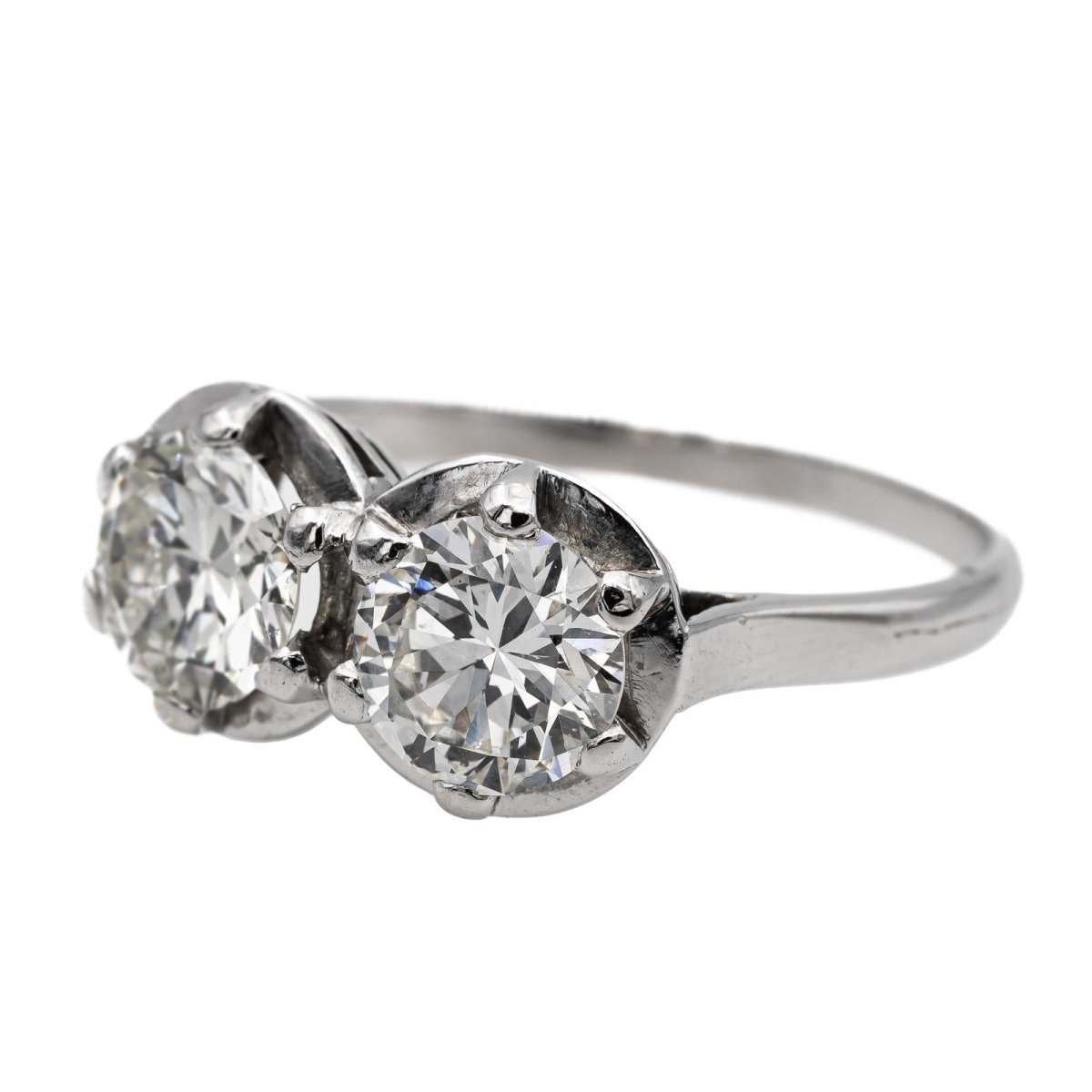 Bague Toi et Moi en platine et diamant - Castafiore