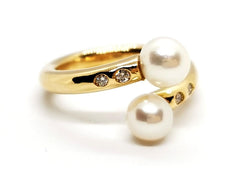 Bague Toi et Moi Or jaune Perle - Castafiore