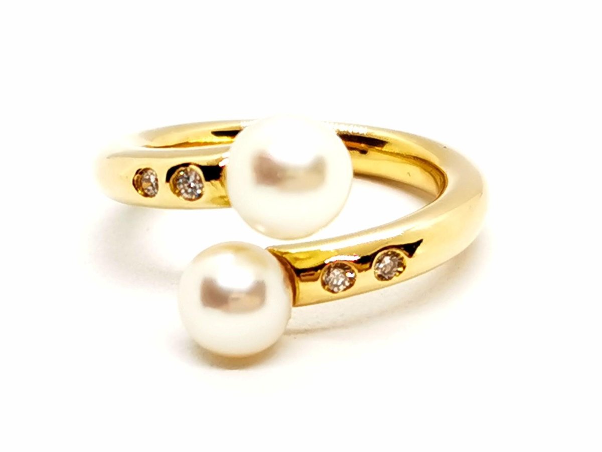 Bague Toi et Moi Or jaune Perle - Castafiore