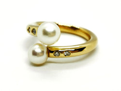 Bague Toi et Moi Or jaune Perle - Castafiore