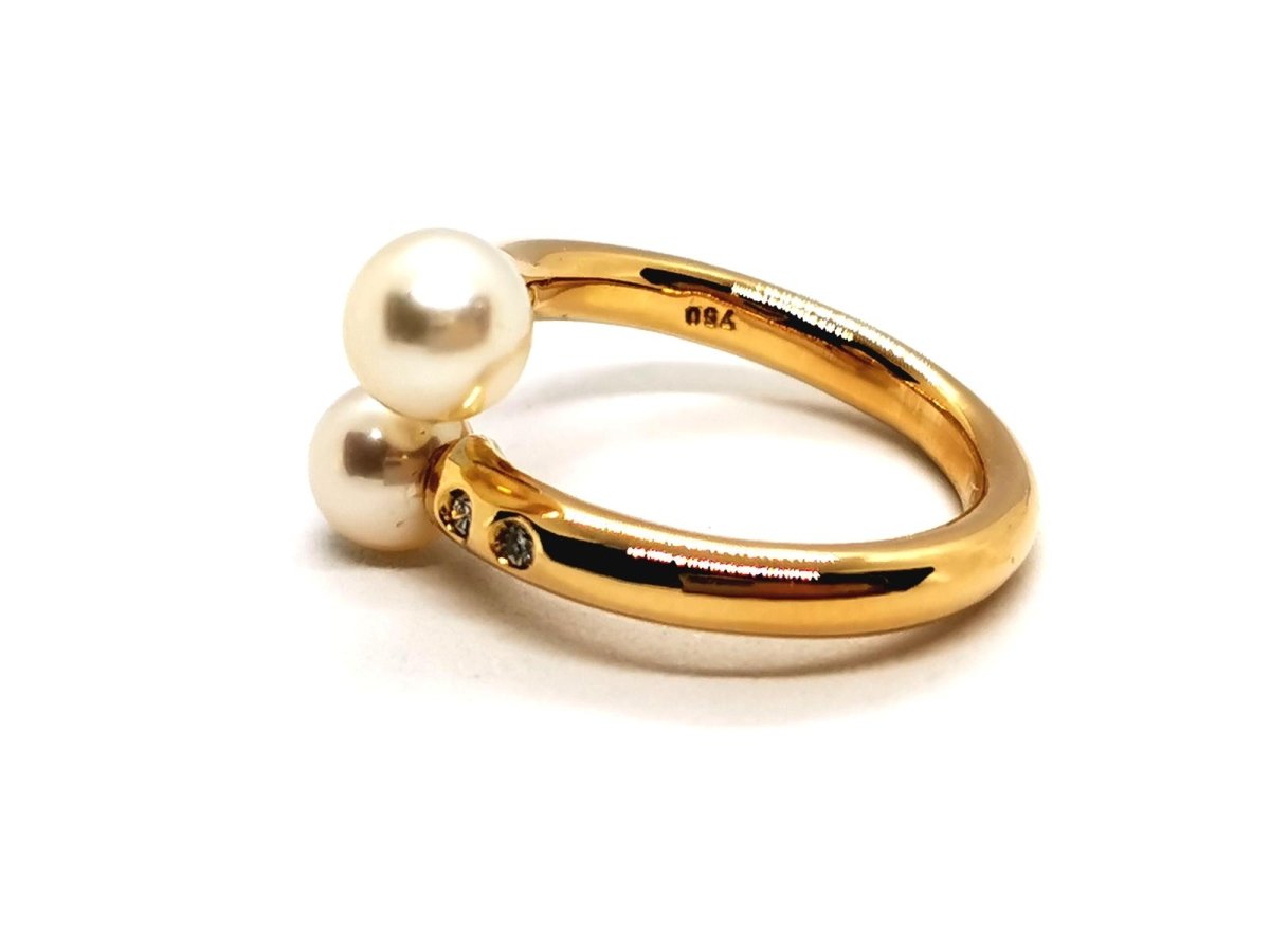 Bague Toi et Moi Or jaune Perle - Castafiore