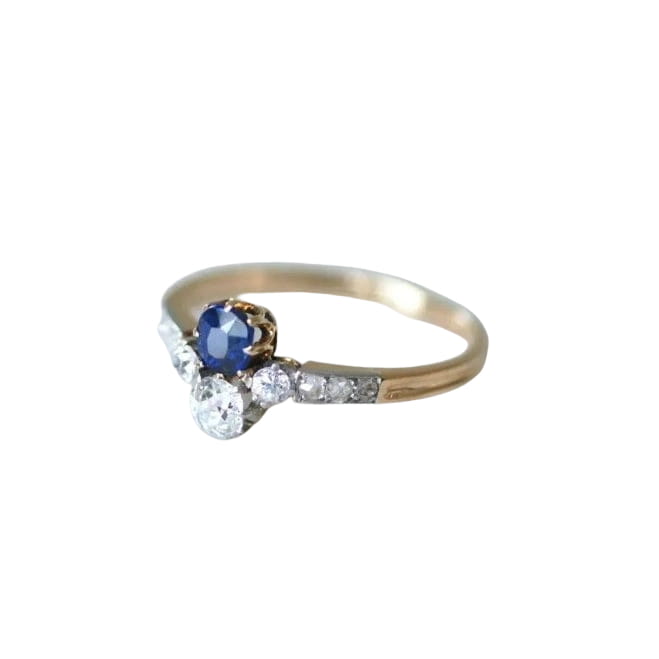 Bague Toi et Moi saphir et diamants - Castafiore