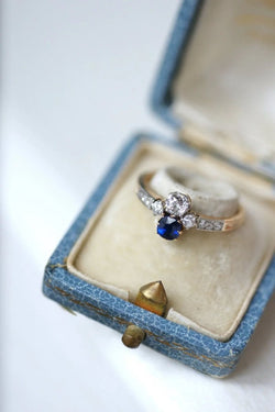 Bague Toi et Moi saphir et diamants - Castafiore