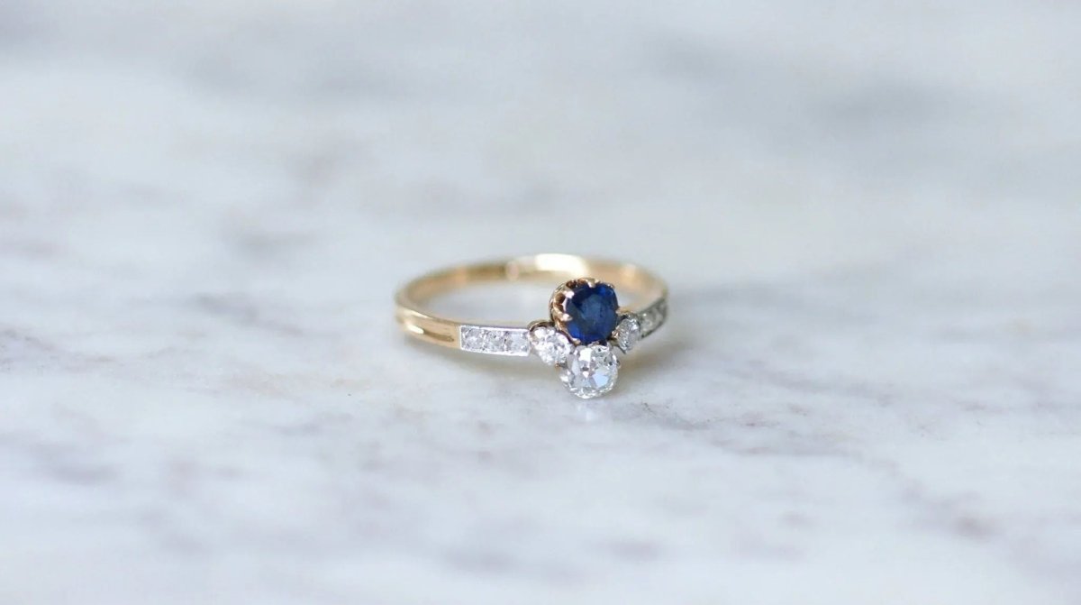 Bague Toi et Moi saphir et diamants - Castafiore