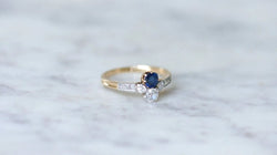 Bague Toi et Moi saphir et diamants - Castafiore