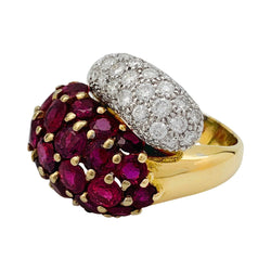 Bague "Toi & Moi", deux ors, rubis et diamants - Castafiore