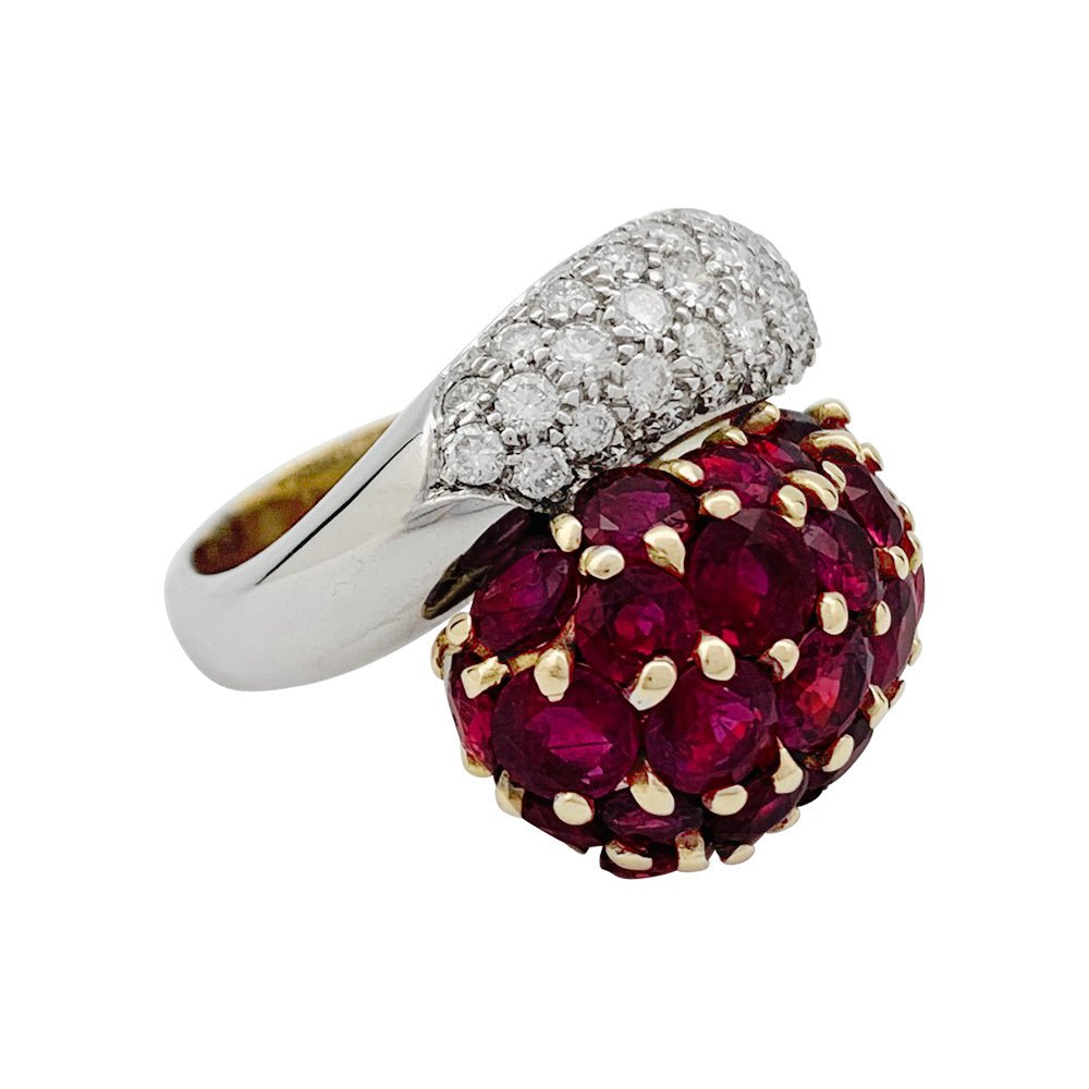 Bague "Toi & Moi", deux ors, rubis et diamants - Castafiore