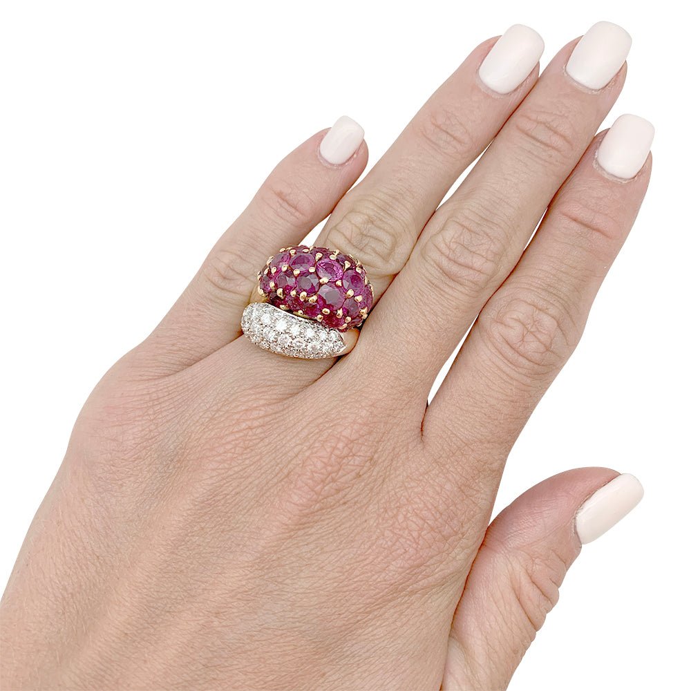 Bague "Toi & Moi", deux ors, rubis et diamants - Castafiore