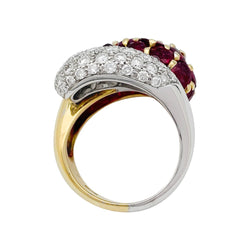 Bague "Toi & Moi", deux ors, rubis et diamants - Castafiore