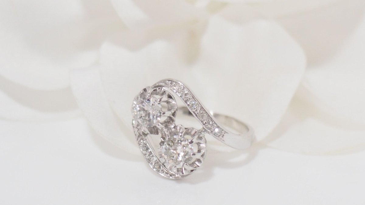 Bague Toi & Moi en platine et diamants - Castafiore