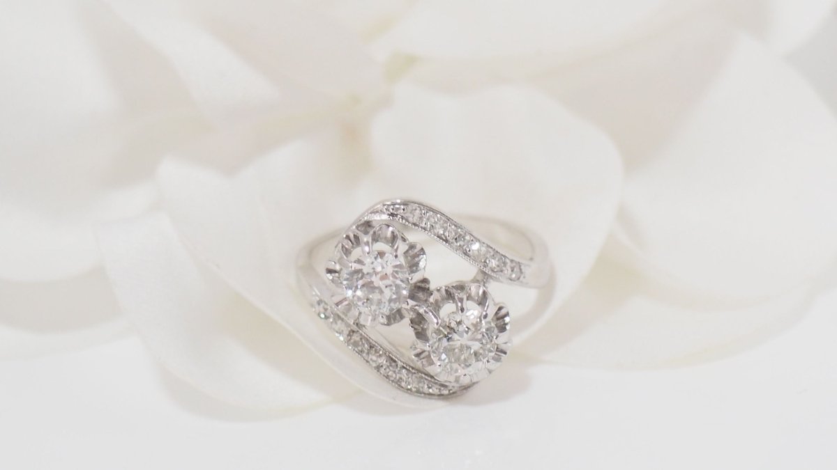 Bague Toi & Moi en platine et diamants - Castafiore