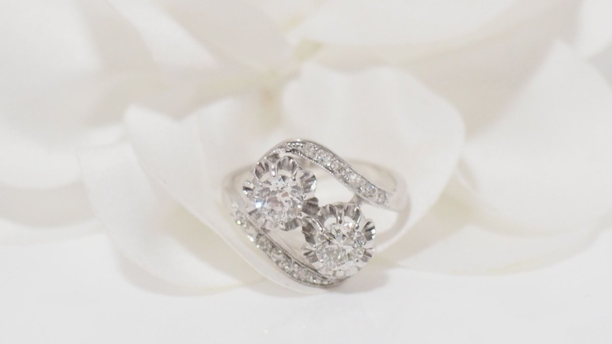 Bague Toi & Moi en platine et diamants - Castafiore