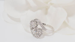 Bague Toi & Moi en platine et diamants - Castafiore