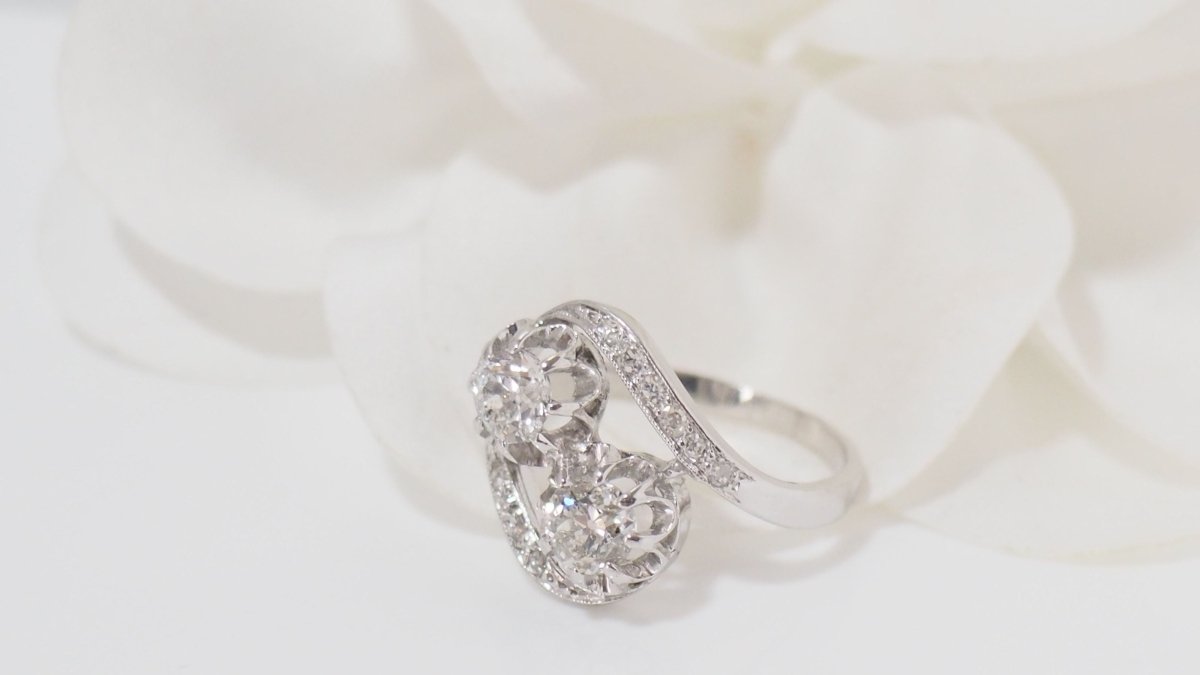 Bague Toi & Moi en platine et diamants - Castafiore