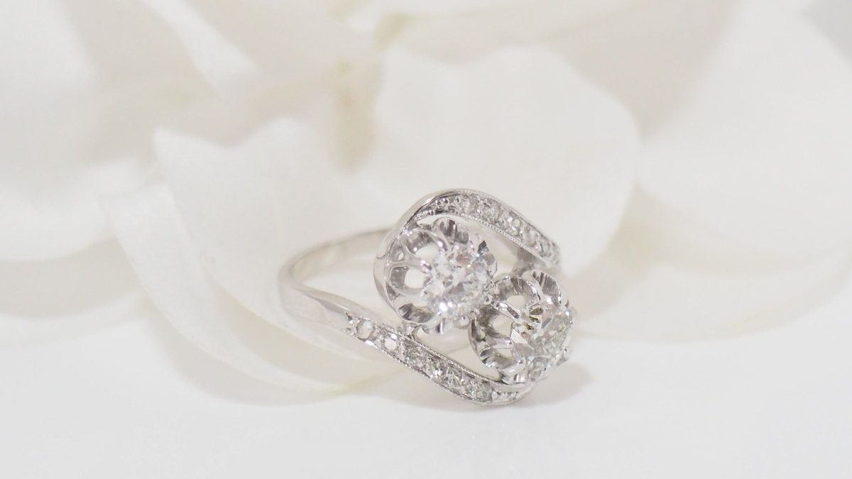 Bague Toi & Moi en platine et diamants - Castafiore