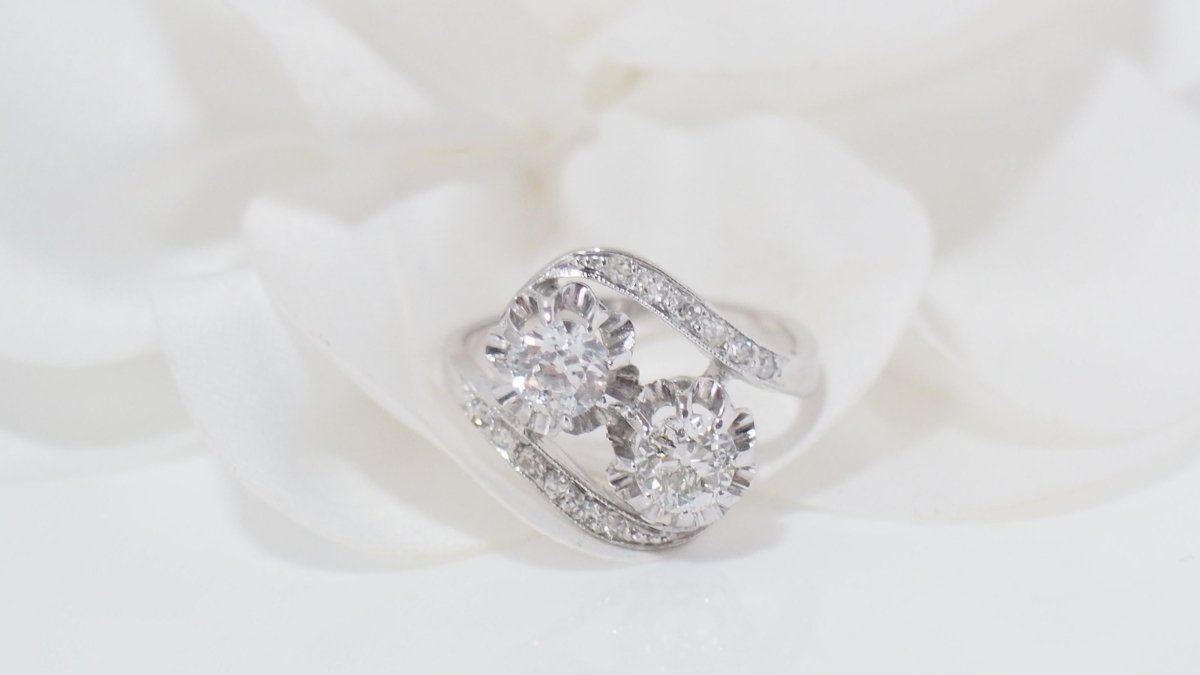 Bague Toi & Moi en platine et diamants - Castafiore