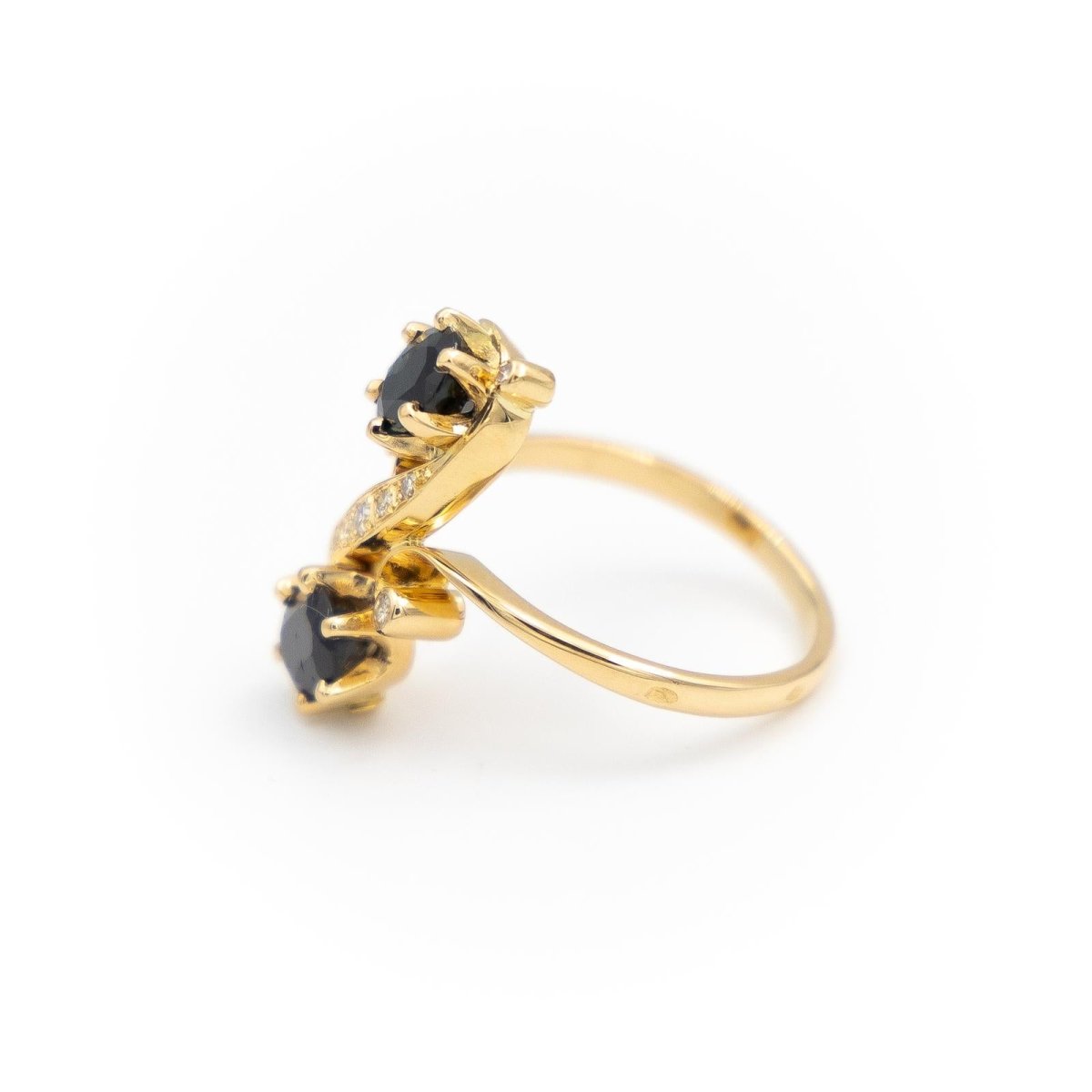 Bague Toi & Moi Or jaune Saphir - Castafiore
