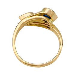 Bague "Toi & Moi" vintage, saphir et diamants - Castafiore