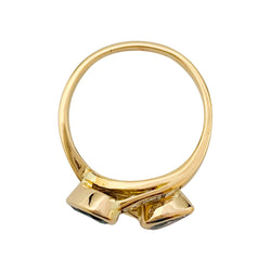 Bague "Toi & Moi" vintage, saphir et diamants - Castafiore