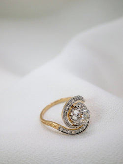 Bague tourbillon en or et diamant Old European Cut 0,9ct - Castafiore